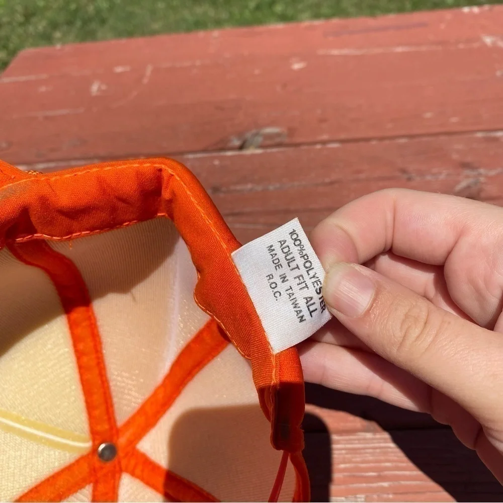 Jo-Le Equipment Vintage Trucker Hat Mesh Snap Back Orange Slatington